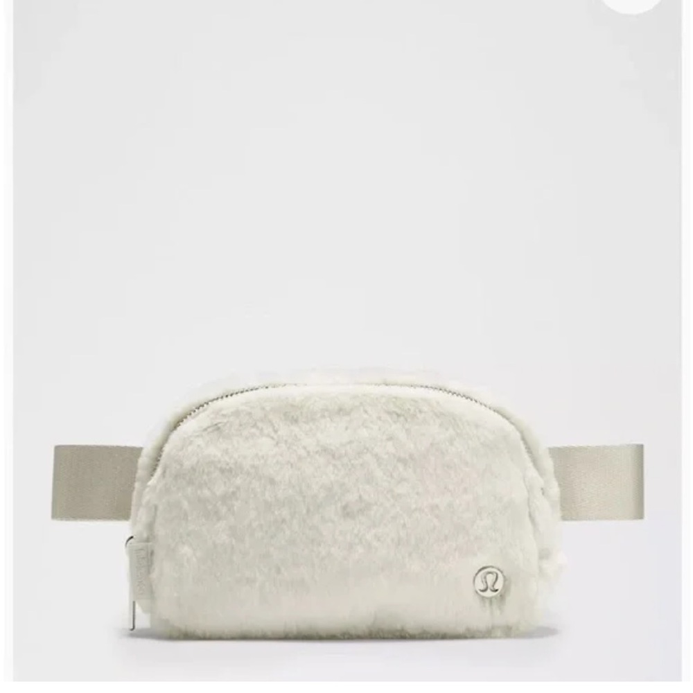 lululemon athletica Cream Faux Fur Crossbody Belt Bag